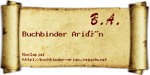 Buchbinder Arián névjegykártya
